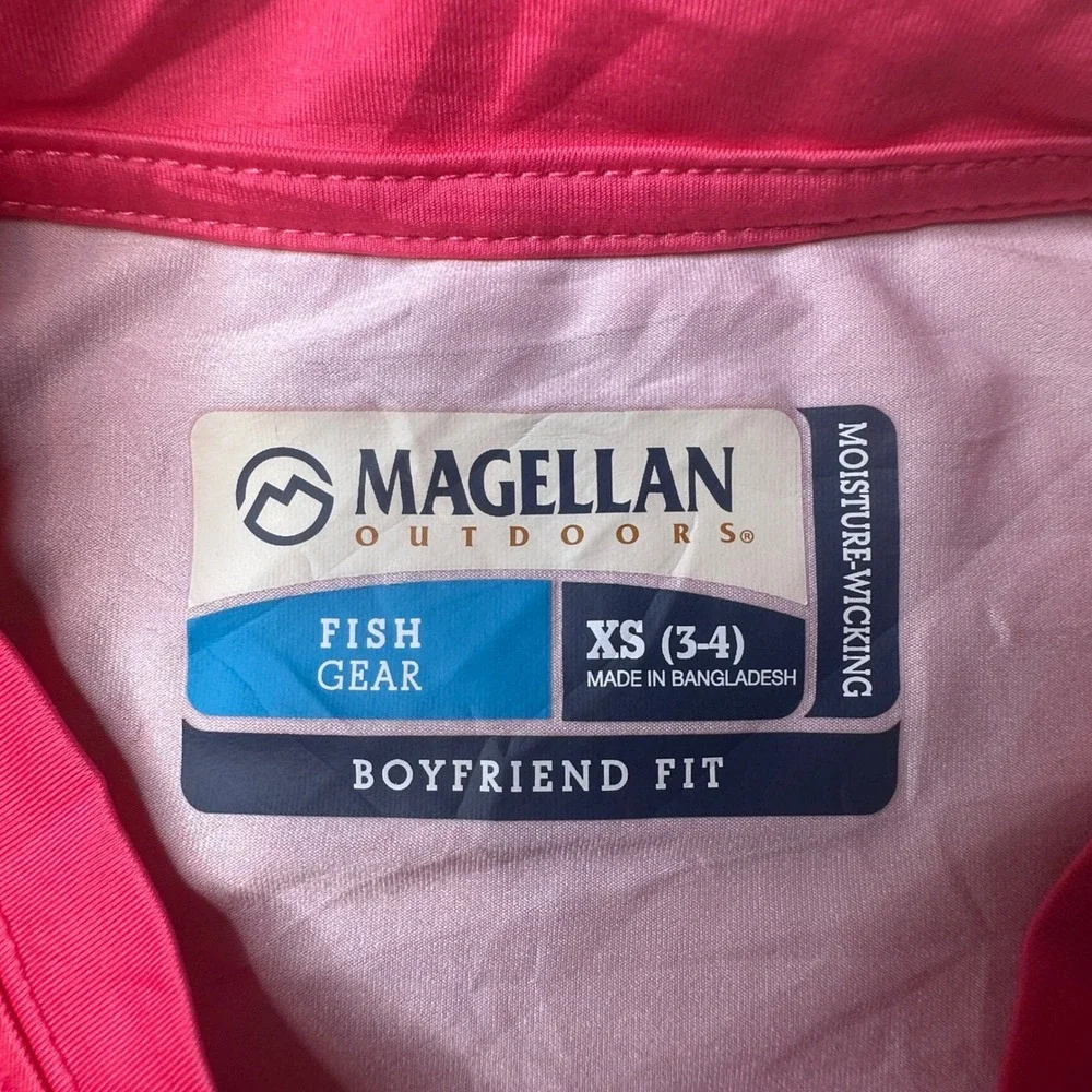 Magellan Shirt Kids XS 3-4 Pink Caddo Lake Ombre‎ Fish Gear Long Sleeve Tee